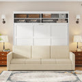 Queen Murphy Bed with Sofa 2 in 1 Design, Storage Solutions & Dual Piston Mechanism