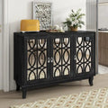 Mirrored Buffet Cabinet with Glass Doors and Silver Handles 3 Door Sideboard for Living Room, Hallway, and Dining Room