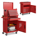 2 in 1 Rolling Tool Chest, 5-Drawer Tool Storage Cabinet with Wheels, Adjustable Shelf, Tool Box Organizer for Garage Warehouse Workshop