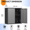 Topass Metal Wall Cabinet with Lockgarage Storage Cabinet, Wall Mounted Utility Cabinet with Adjustable Shelf & Locking Doors